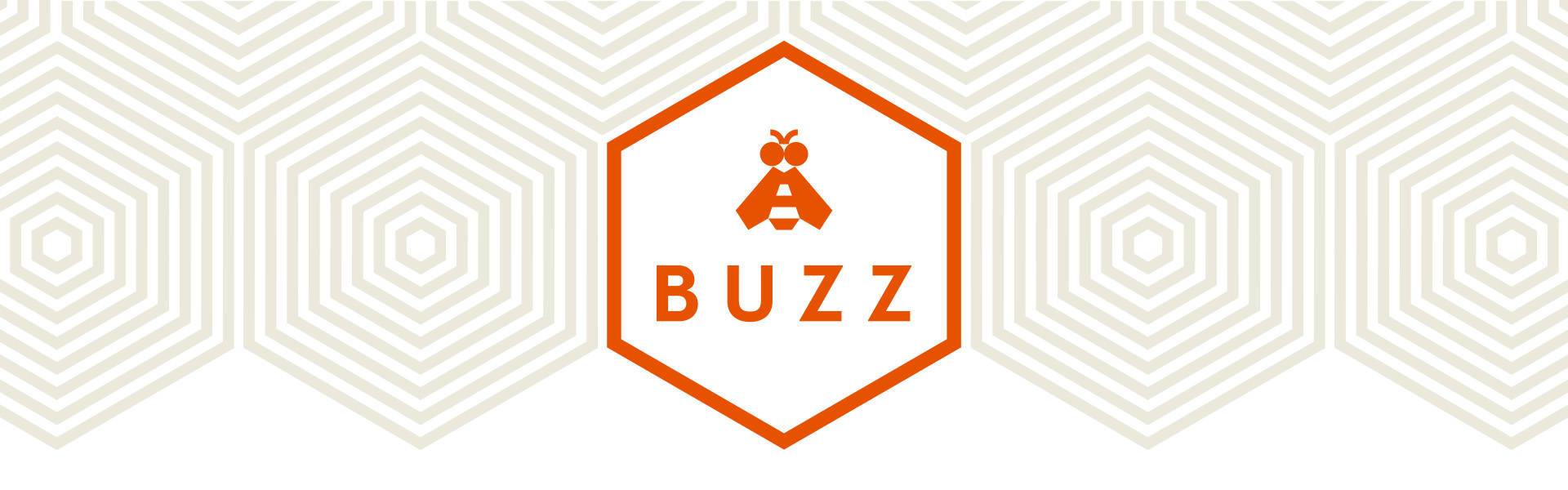Buzz Home Office Logo with honeycomb pattern